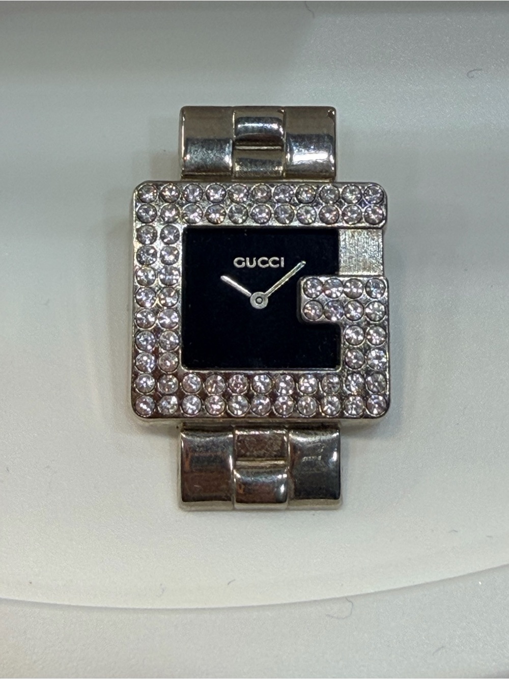 Gucci Pin Crystal G-Frame Watch Stainless Steel